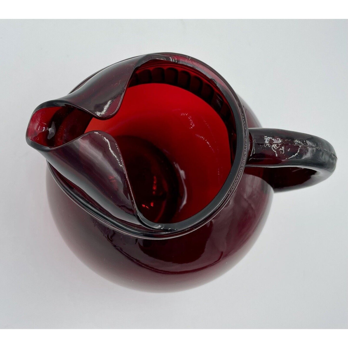Vintage Anchor Hocking Tilt Ruby Red Ball Pitcher (D7) - Vintosh Vintage