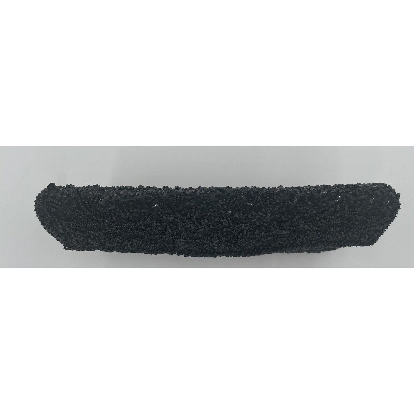 1960s Sharonee Black Beaded & Sequin Clutch Evening Handbag - Hong Kong (A5) - Vintosh Vintage
