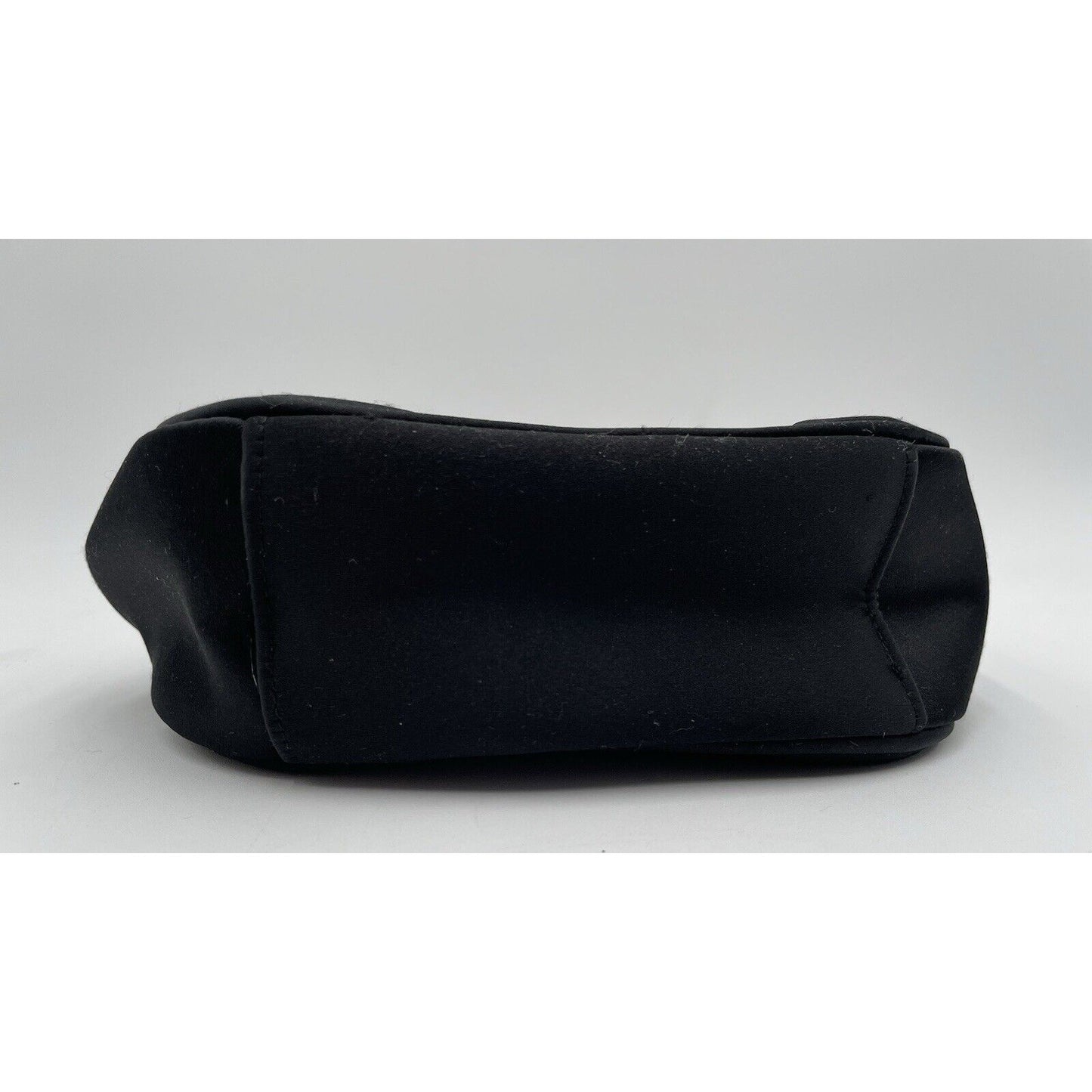 Preston & York Black Satin Evening Handbag with Rhinestone Closure (A5) - Vintosh Vintage