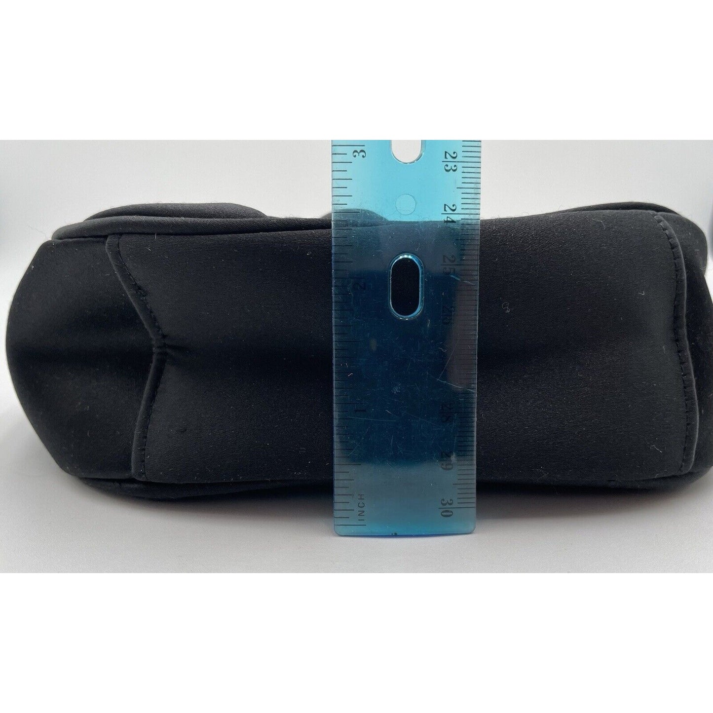 Preston & York Black Satin Evening Handbag with Rhinestone Closure (A5) - Vintosh Vintage