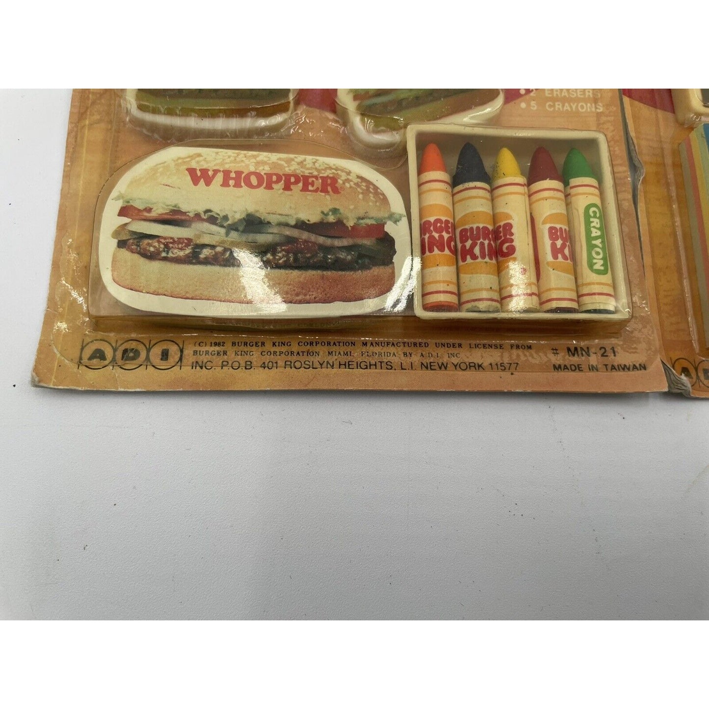 Two 1982 Burger King Mini Collection Promos Whopper & Fries (C8) - Vintosh Vintage