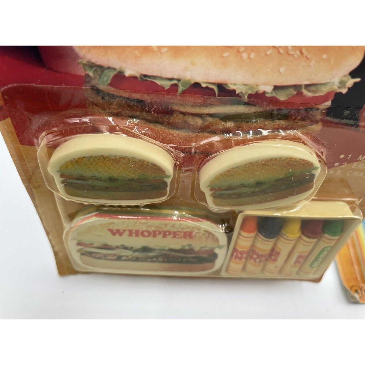 Two 1982 Burger King Mini Collection Promos Whopper & Fries (C8) - Vintosh Vintage