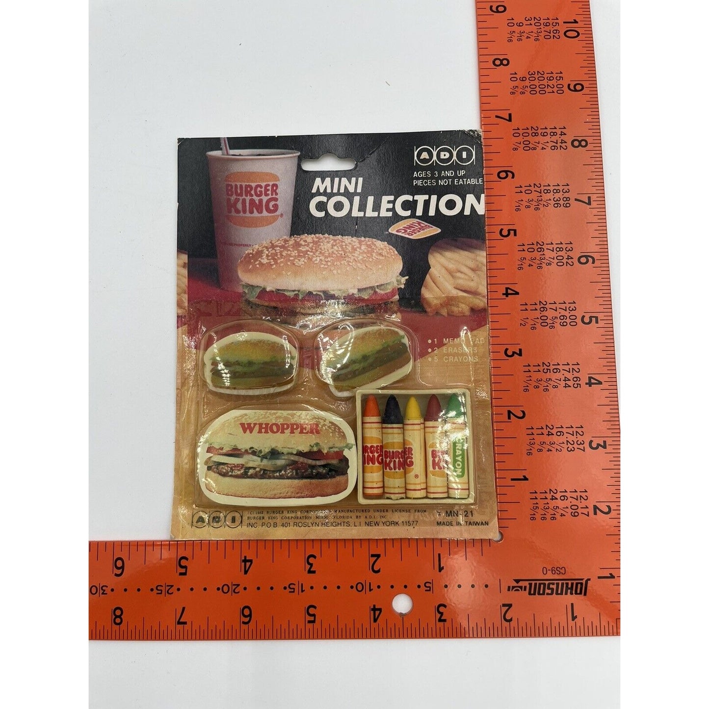 Two 1982 Burger King Mini Collection Promos Whopper & Fries (C8) - Vintosh Vintage