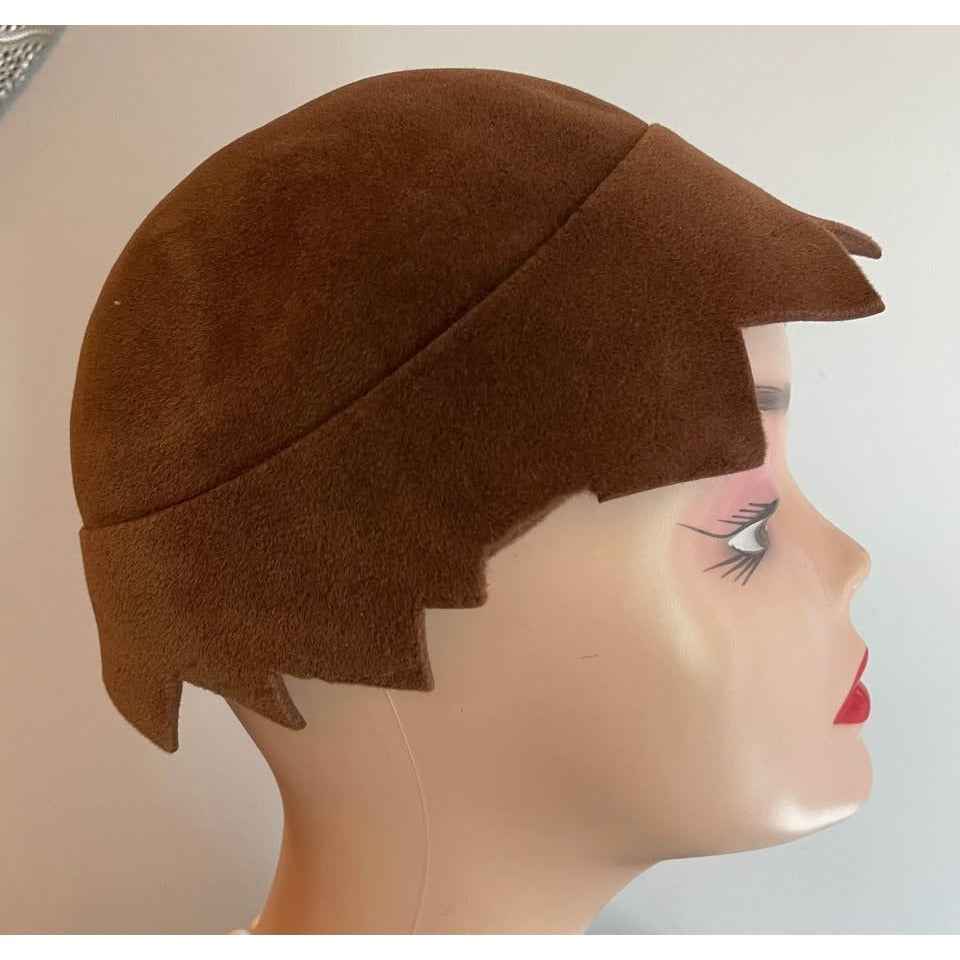 Vintage Scalloped Velour Hat By Original Design By Madcaps