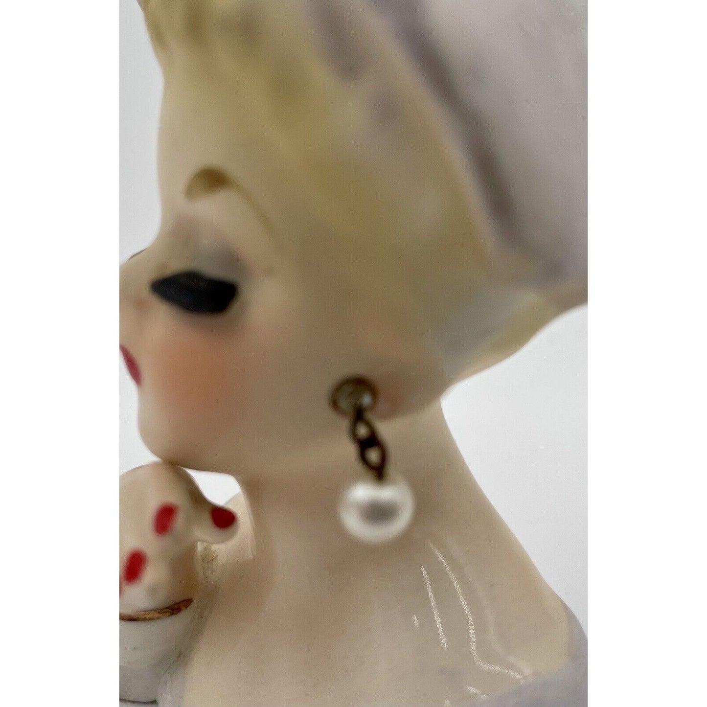 Inarco Miniature Lady Head Vase Original Label 1963 - Vintosh Vintage