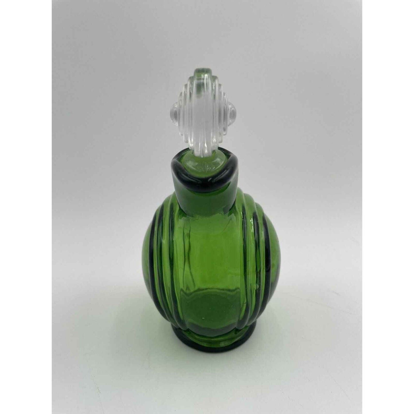 1930s Cambridge Green #3450 Nautilus Glass Decanter w/Stopper 28oz Art Deco (D8)