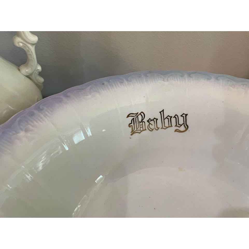 Vintage HR Wyllie China Baby Basin & Pitcher (C7)