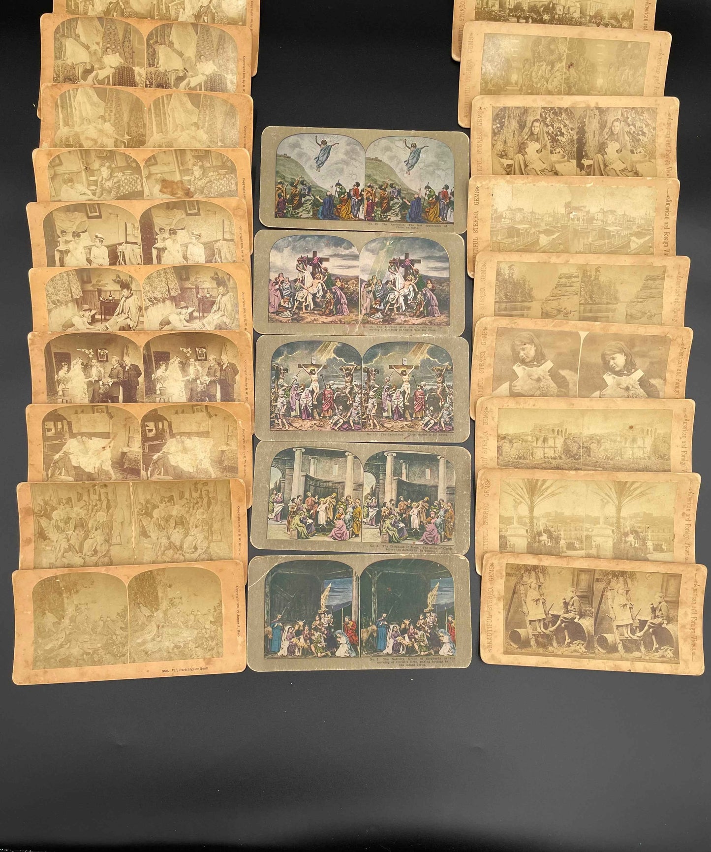 Two Antique Wood Stereoscopes & 25
Stereoscopic Images