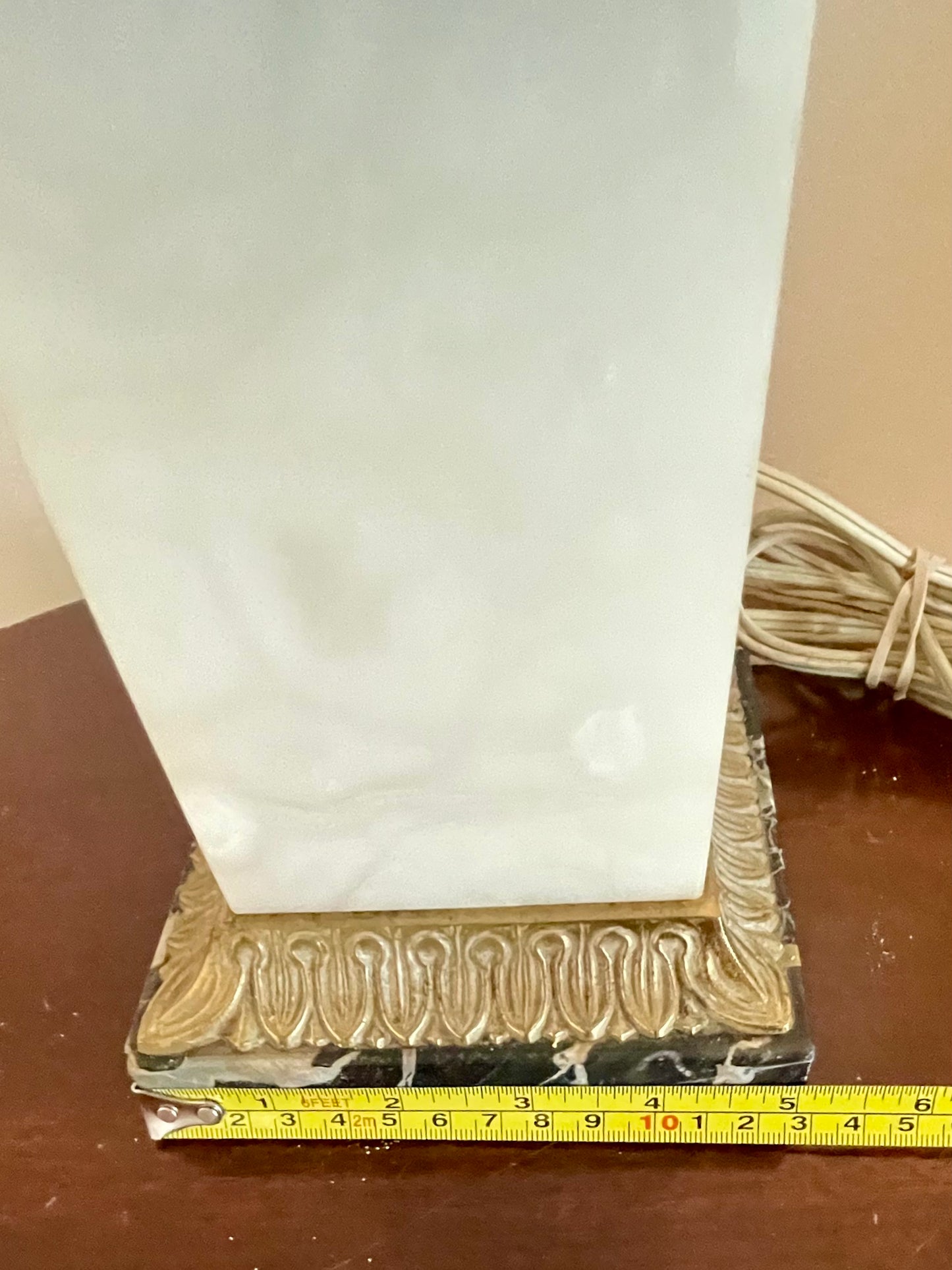 Antique Neoclassic French Italian Alabaster & Bronze Table Lamp 34"
