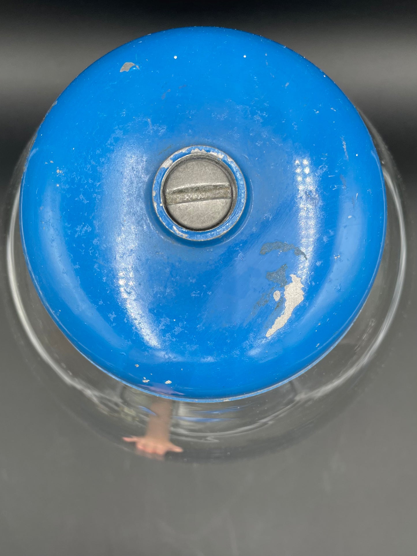 1980s Blue Gumball Machine with Glass Globe Made in Taiwan Untested