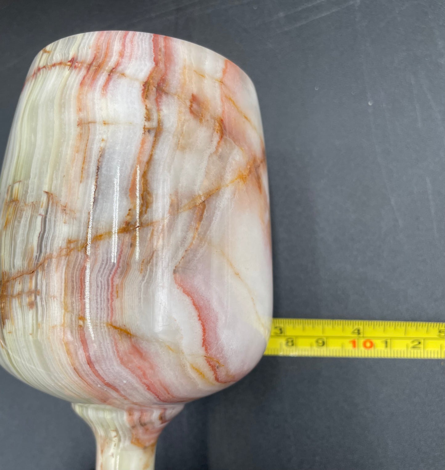 Vintage 5" Handcrafted Marble Onyx Stone Wine Goblets - Set of 6 - Vintosh Vintage