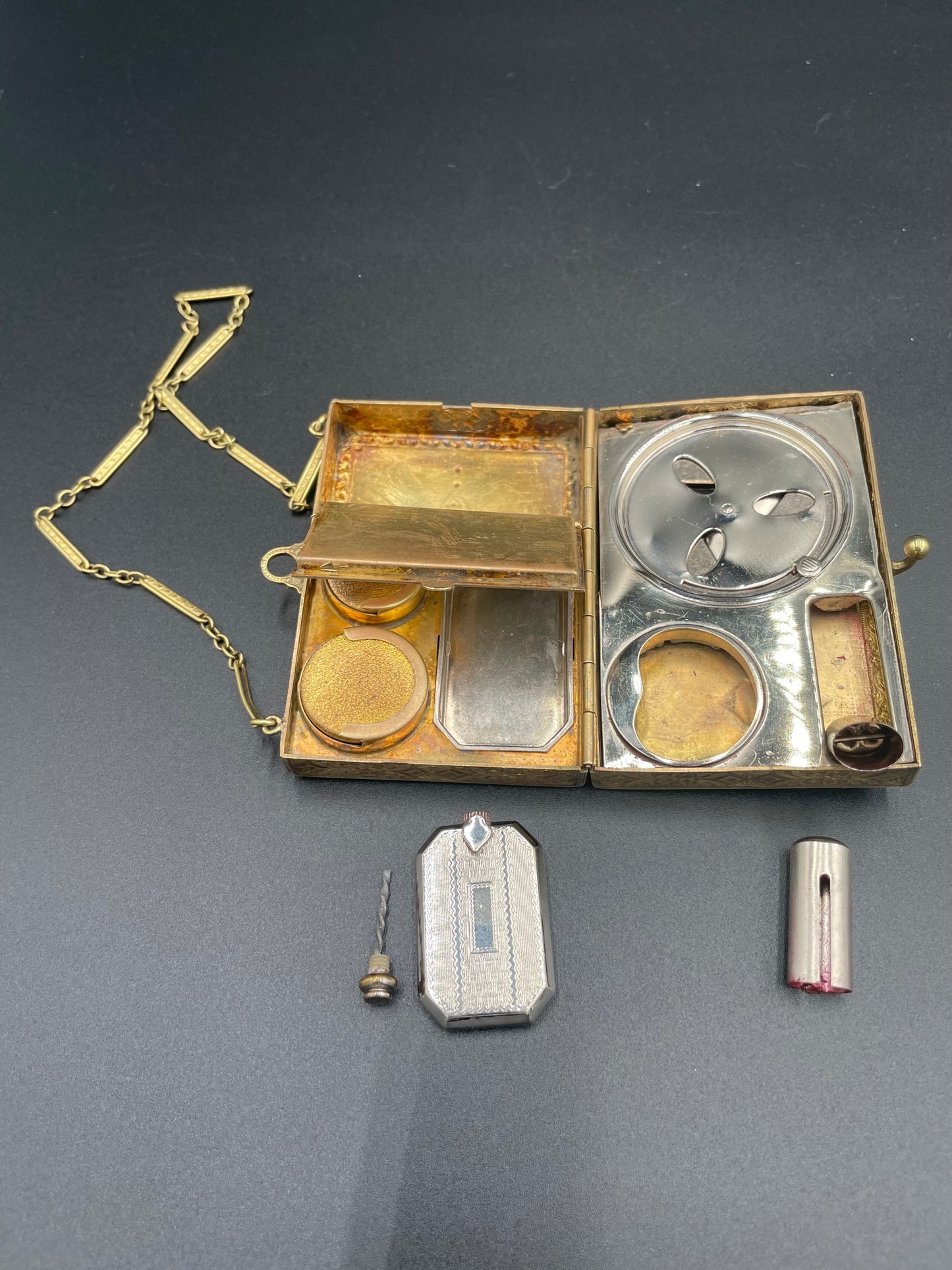 Art Nouveau Miniaudiere Pristine Antique Compact
Vanity Carryall Purse