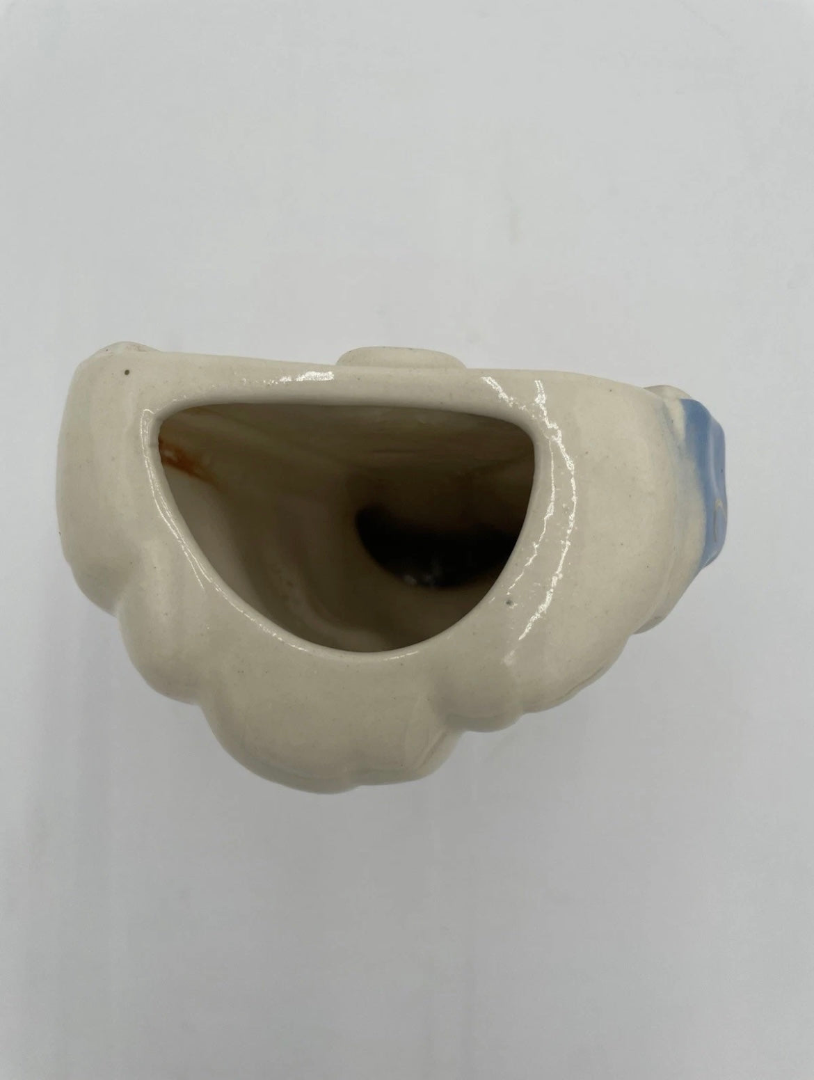 Vintage 6" Glamour Girl Head Vase Wall Pocket Blue & Gold Accent USA - Vintosh Vintage