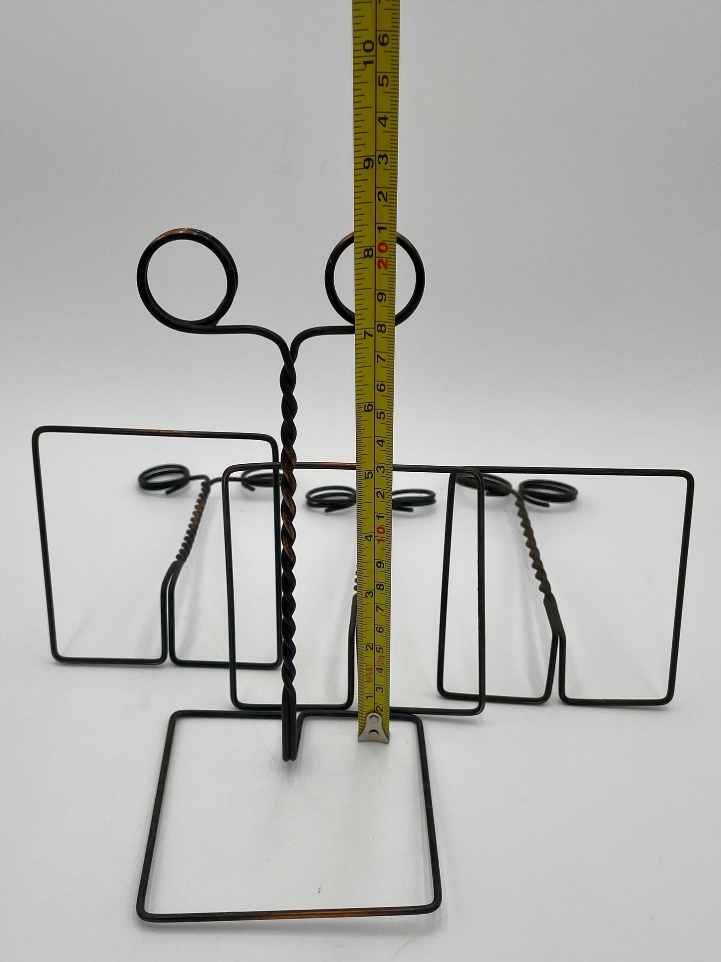 Lot of 4 Vintage Table Top Twisted Metal Wire Sign/Card Holders 8"
