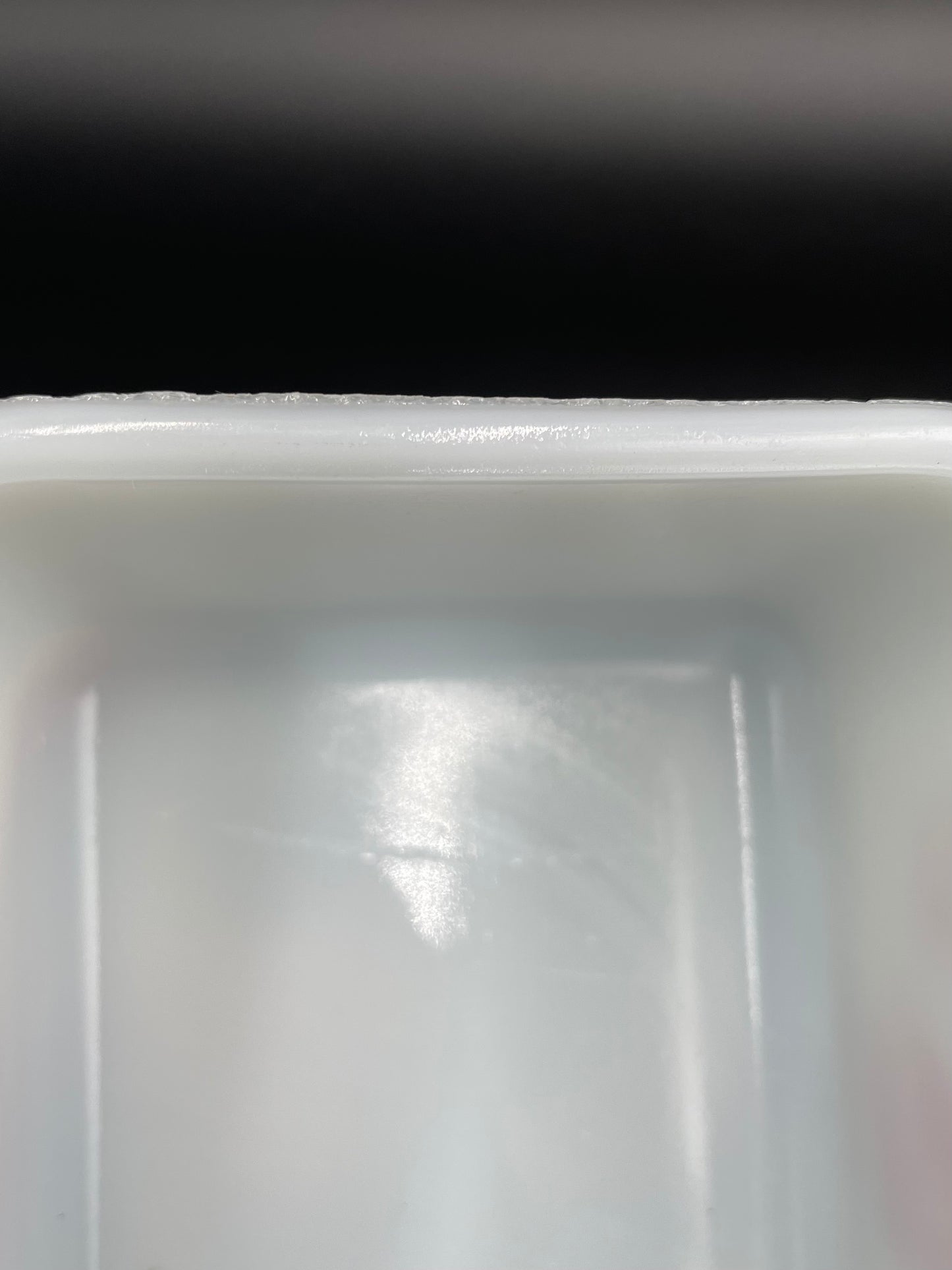 Vintage McKee White Red Ships Small Rectangular 4" x 5"
Drippings Jar with Clear Glass Lid