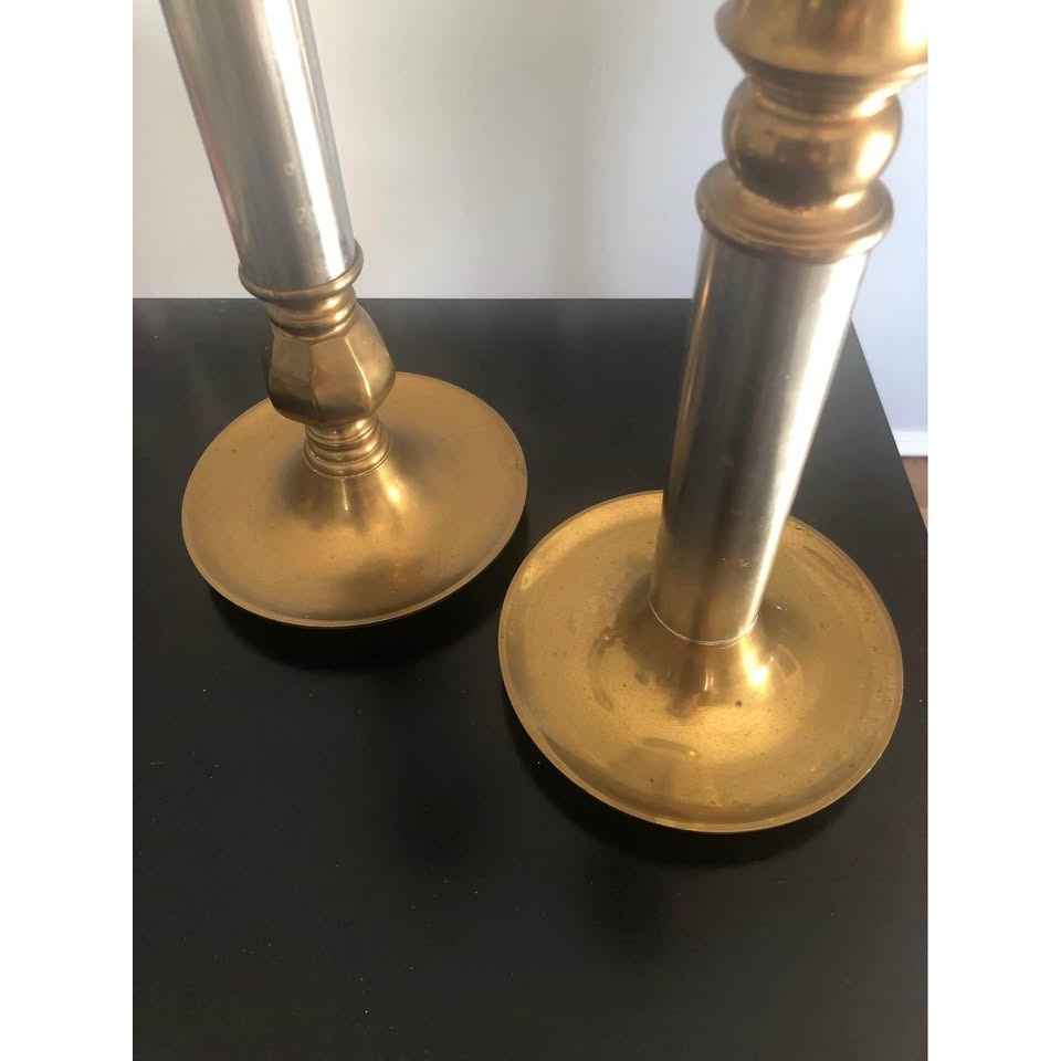 Two Vintage Heavy Metal Candle Sticks (C2)