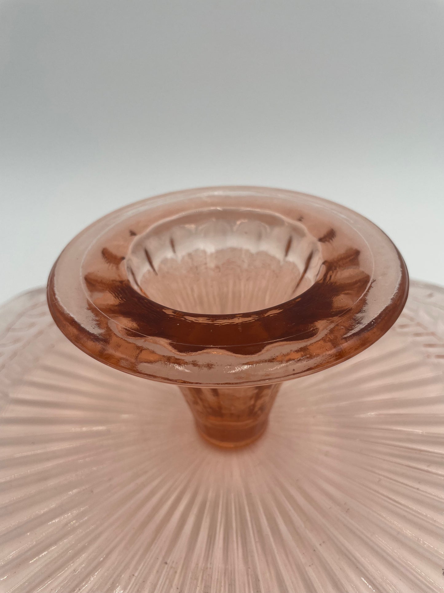 1930s Pink Depression Glass 12" Pedestal Cake Plate Indiana Glass Company - Vintosh Vintage