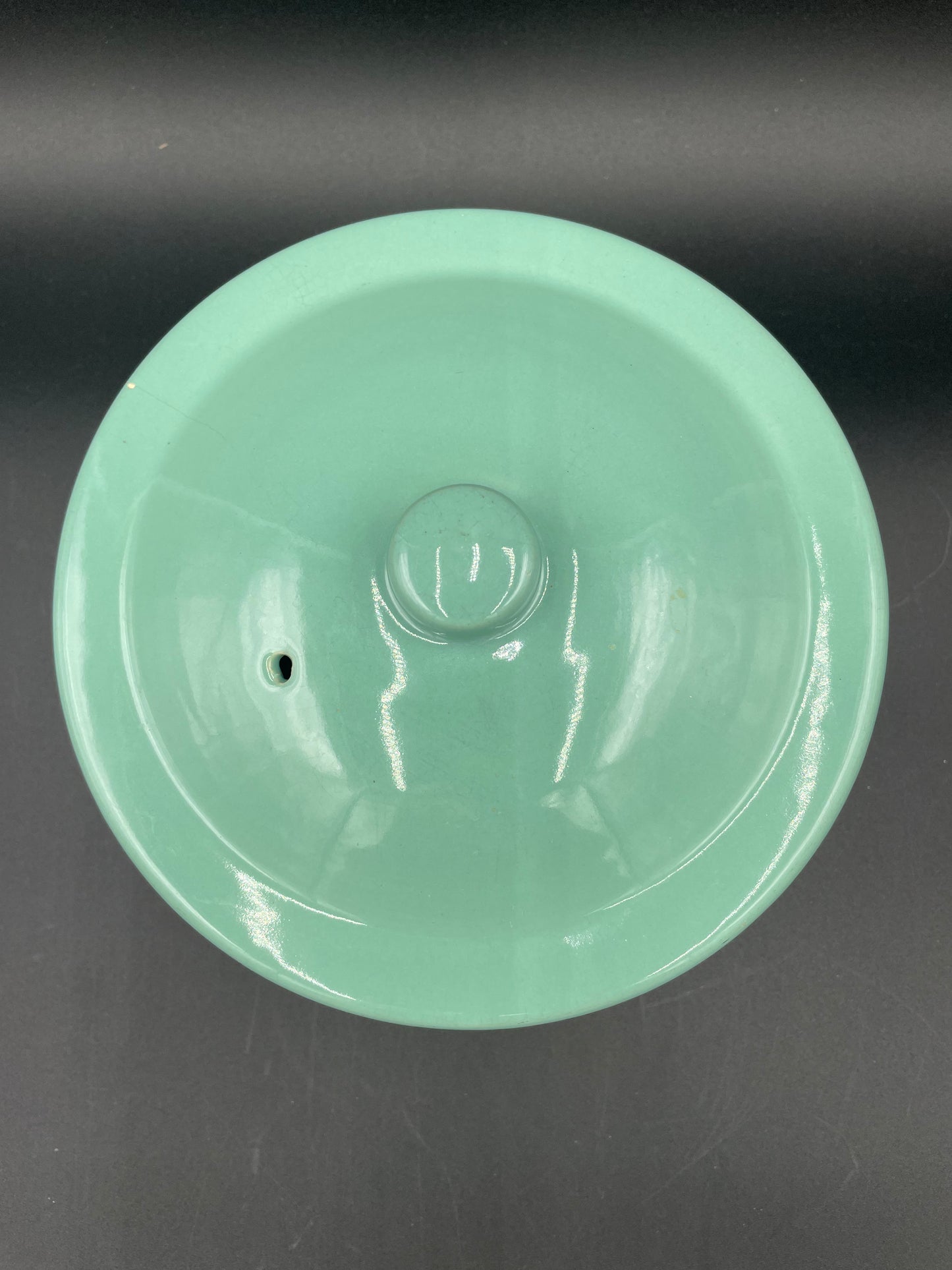 MCM Glossy Mint Green White Drip Glaze Ceramic
Casserole Dish with
Lid 7.5" - Vintosh Vintage
