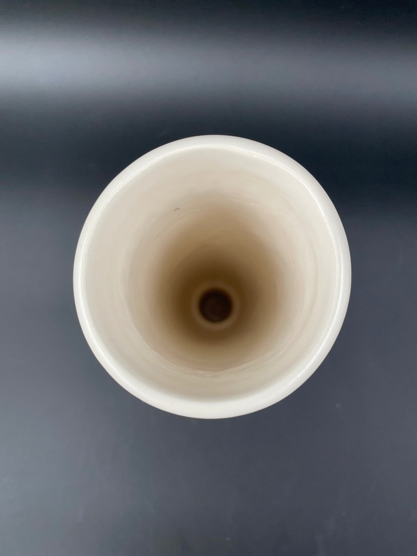 1960s Hyalyn White Pottery Tall Footed Vase - USA - Vintosh Vintage
