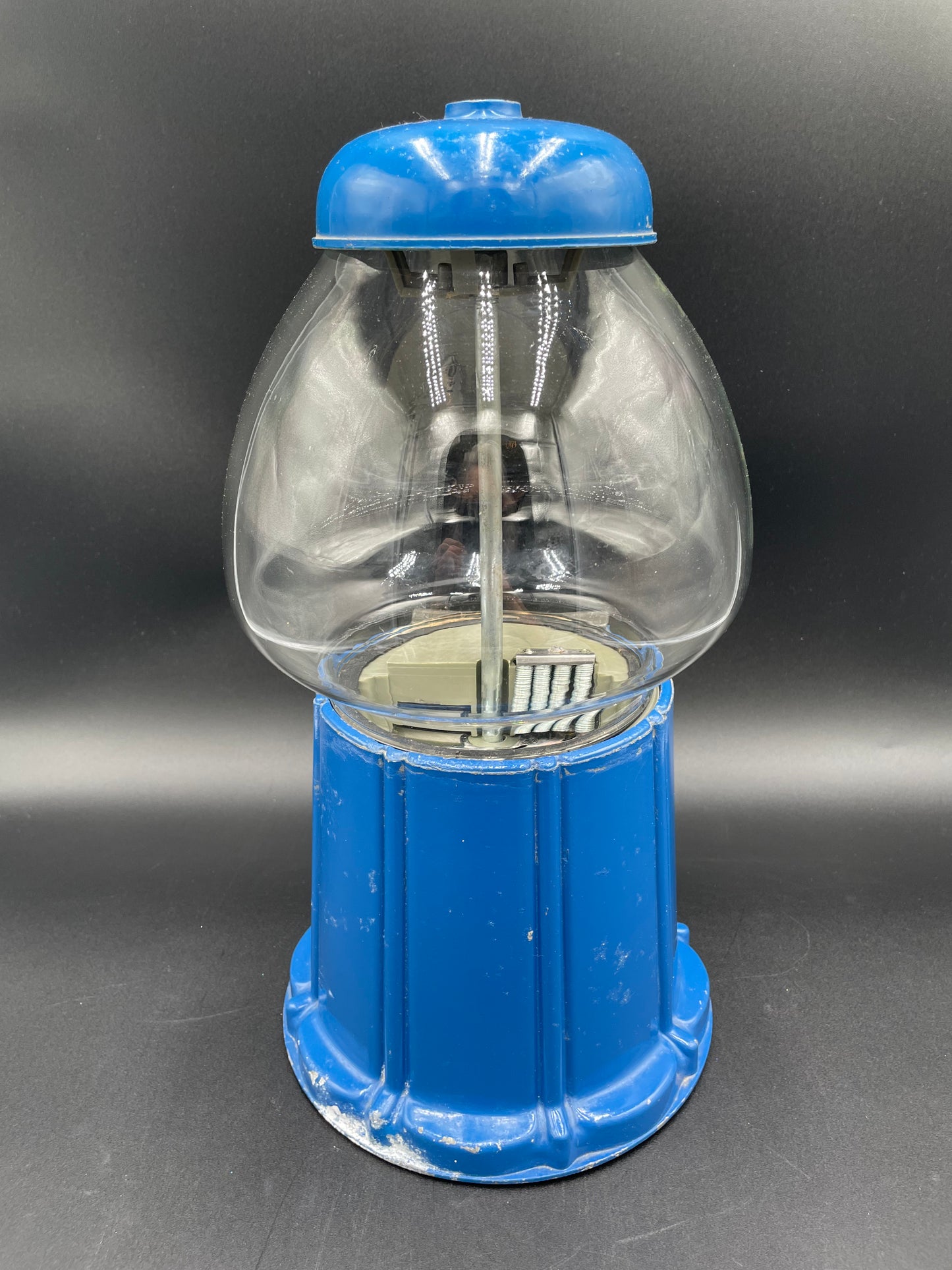 1980s Blue Gumball Machine with Glass Globe Made in Taiwan Untested