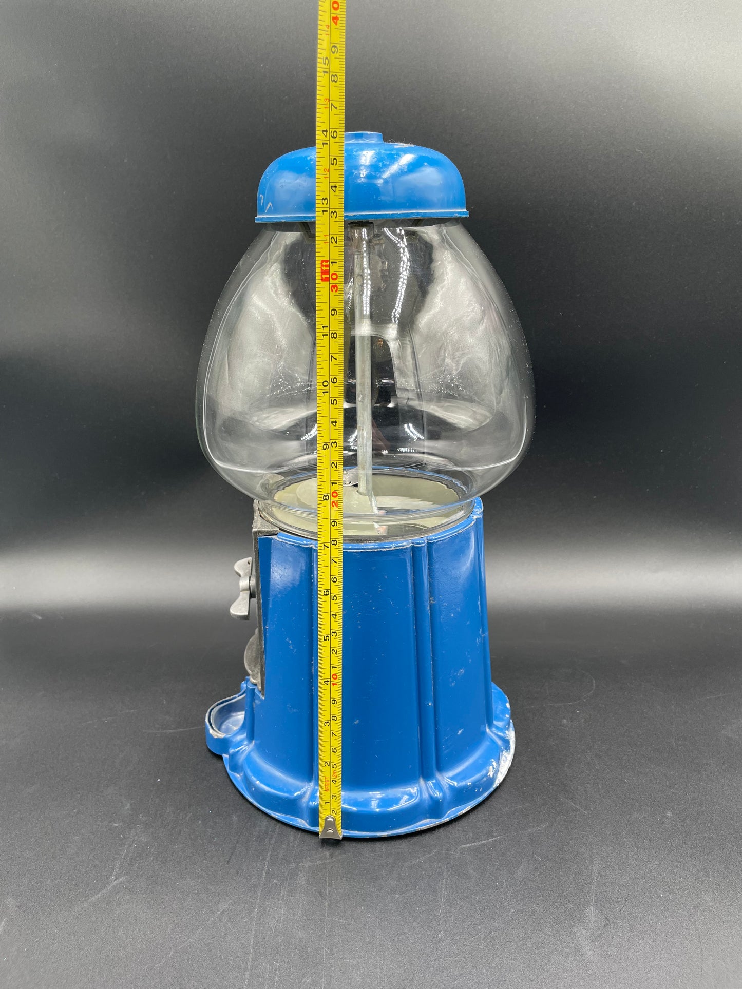 1980s Blue Gumball Machine with Glass Globe Made in Taiwan Untested