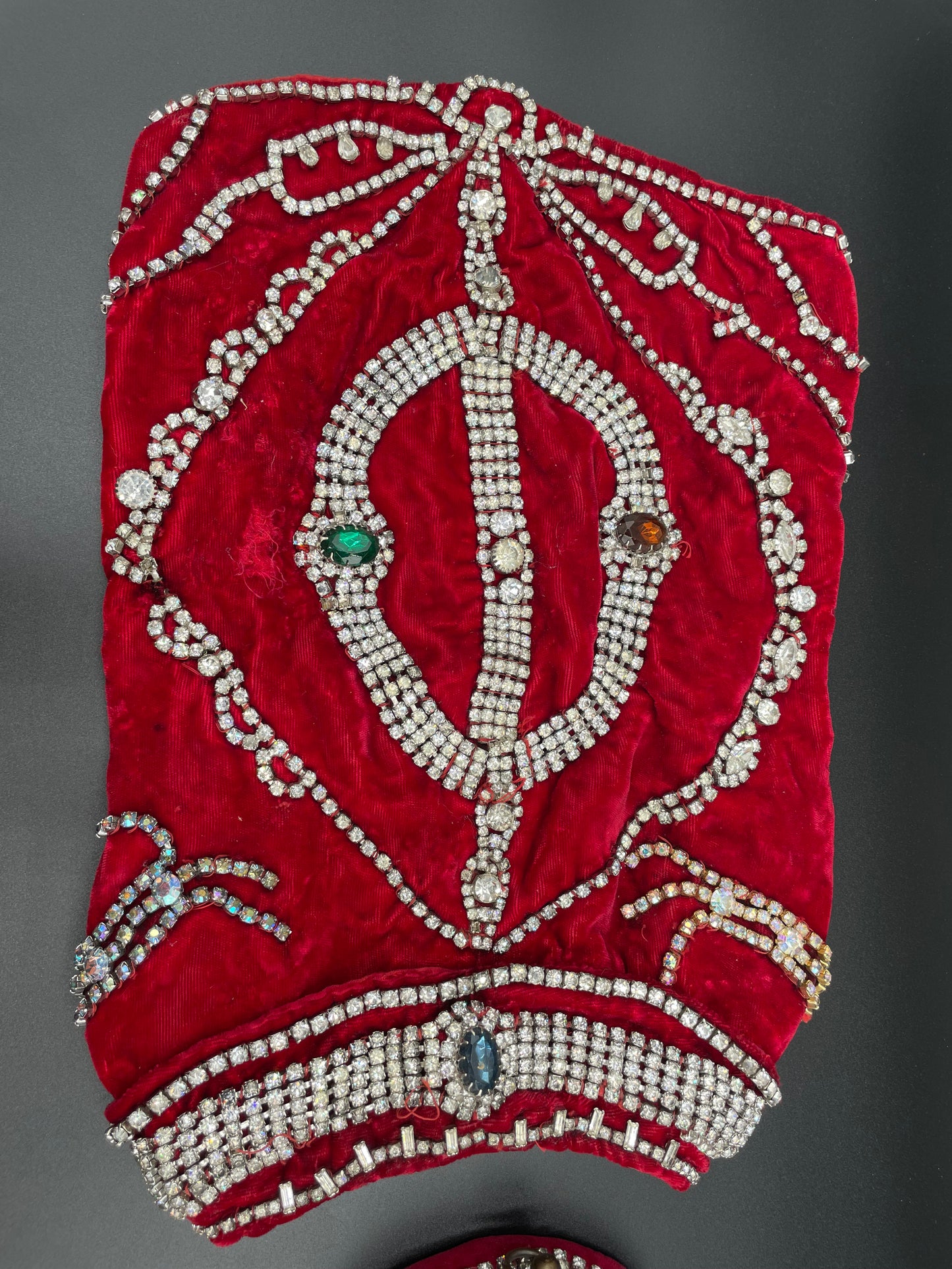 Vintage Handmade Rhinestone Glamorous Small Dog Cape & Collar