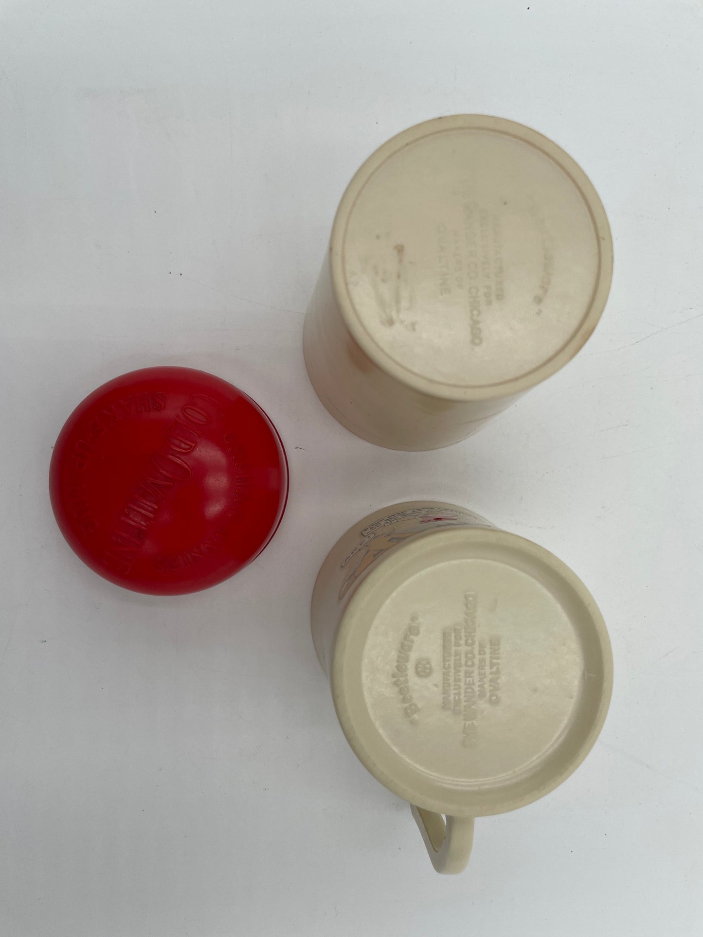 1930s Ovaltine Little Orphan Annie & Dog Sandy Shaker & Cup Set