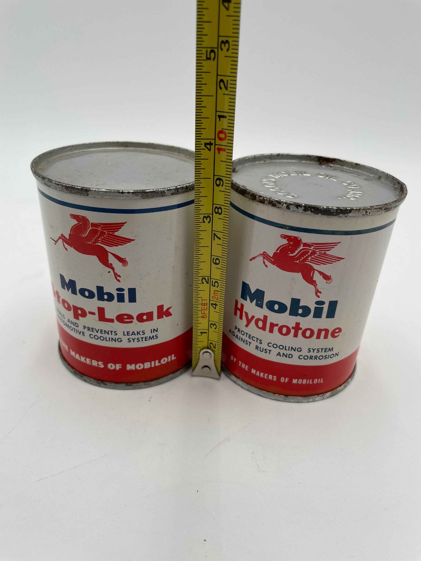 Vintage MOBIL SOCONY OIL Stop-Leak &
Hydrotone 8 oz Full Cans