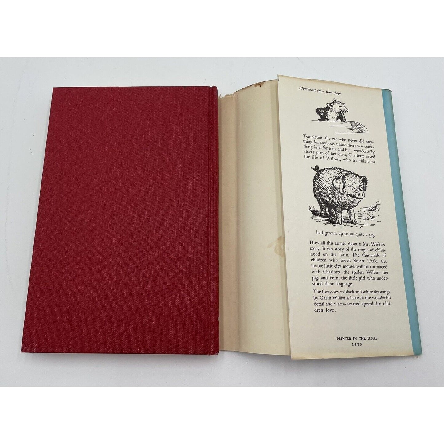 Charlotte's Web: E. B. White (1952) Hardcover Book Club Edition + Dust Jacket - Vintosh Vintage