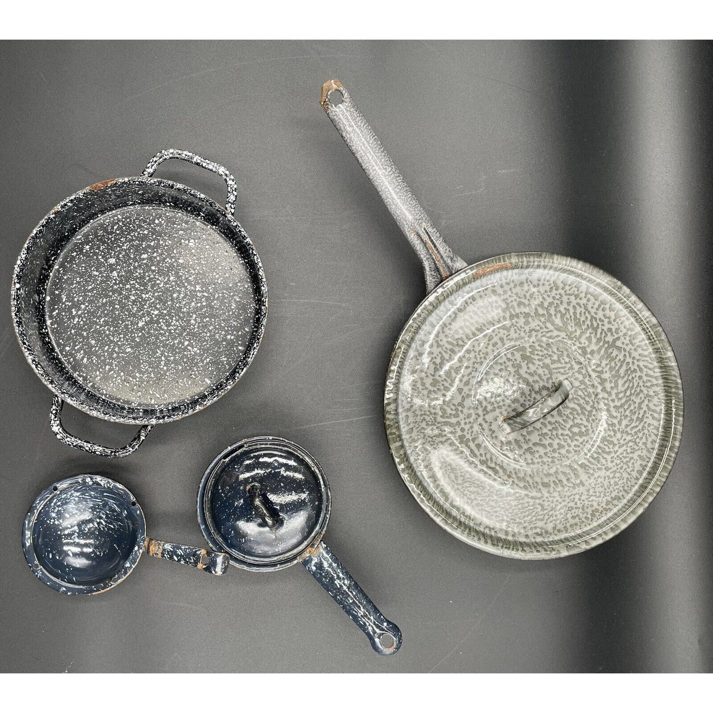 Six Piece Vintage Enameled Cookware (A3) - Vintosh Vintage