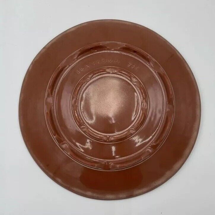 Vintage Frankoma Mayan Aztec Plainsman Brown 7FC Round Chop Plate (C1) - Vintosh Vintage