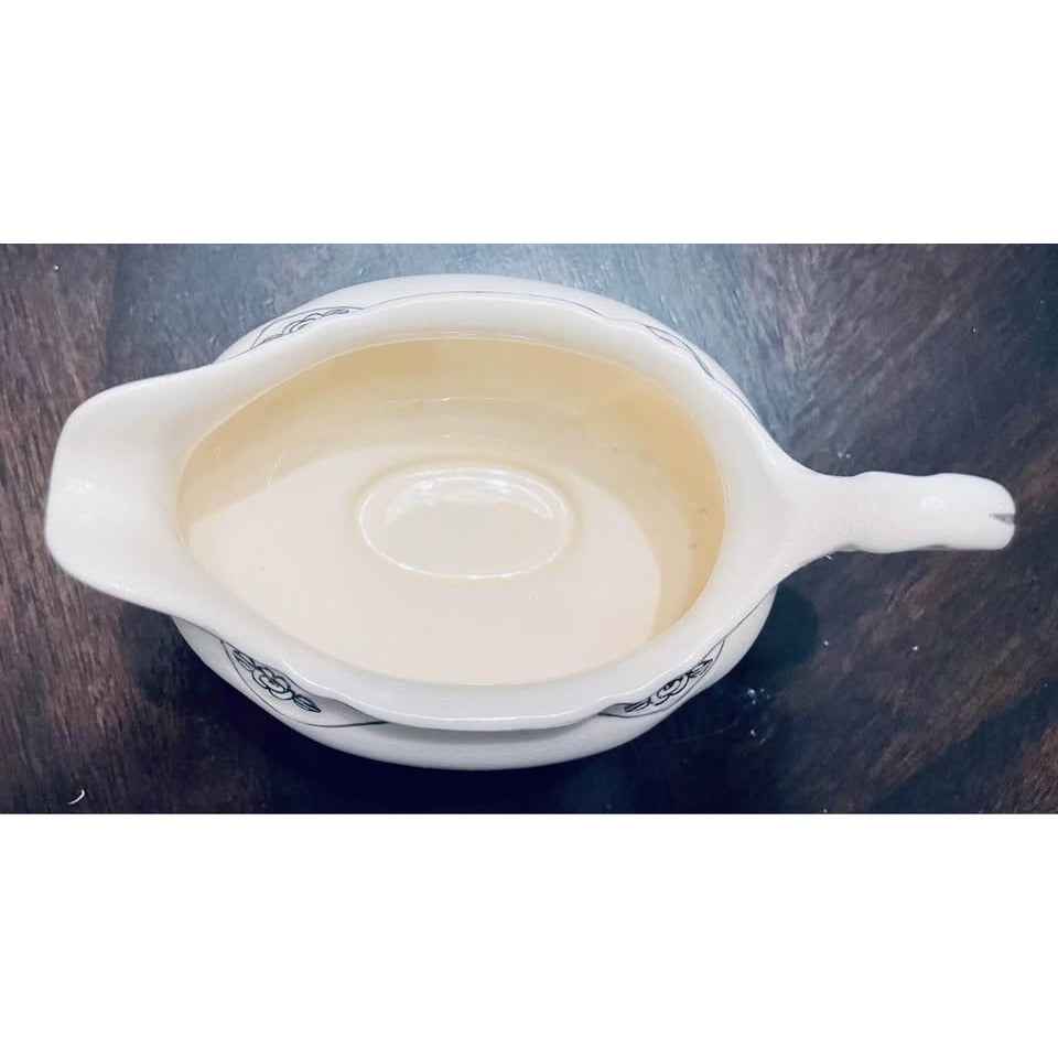 Homer Laughlin Virginia RosePatrician Design Footed Gravy Boat (C3)
