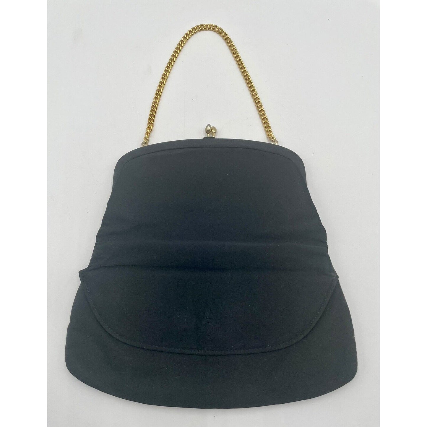 1960s Black & Gold GARAY Handbag w/ Gold Clasp (A5) - Vintosh Vintage