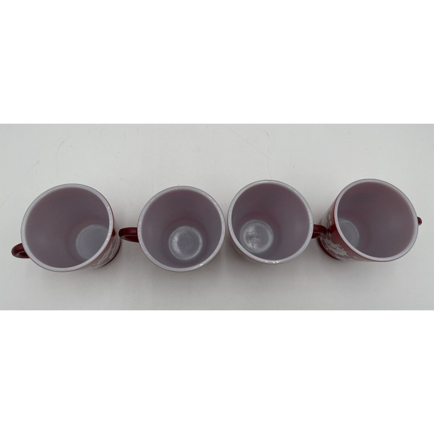 1950s Hazel Atlas Tom & Jerry Egg Nog/Punch Glass Set Christmas Cranberry Red-D6 - Vintosh Vintage