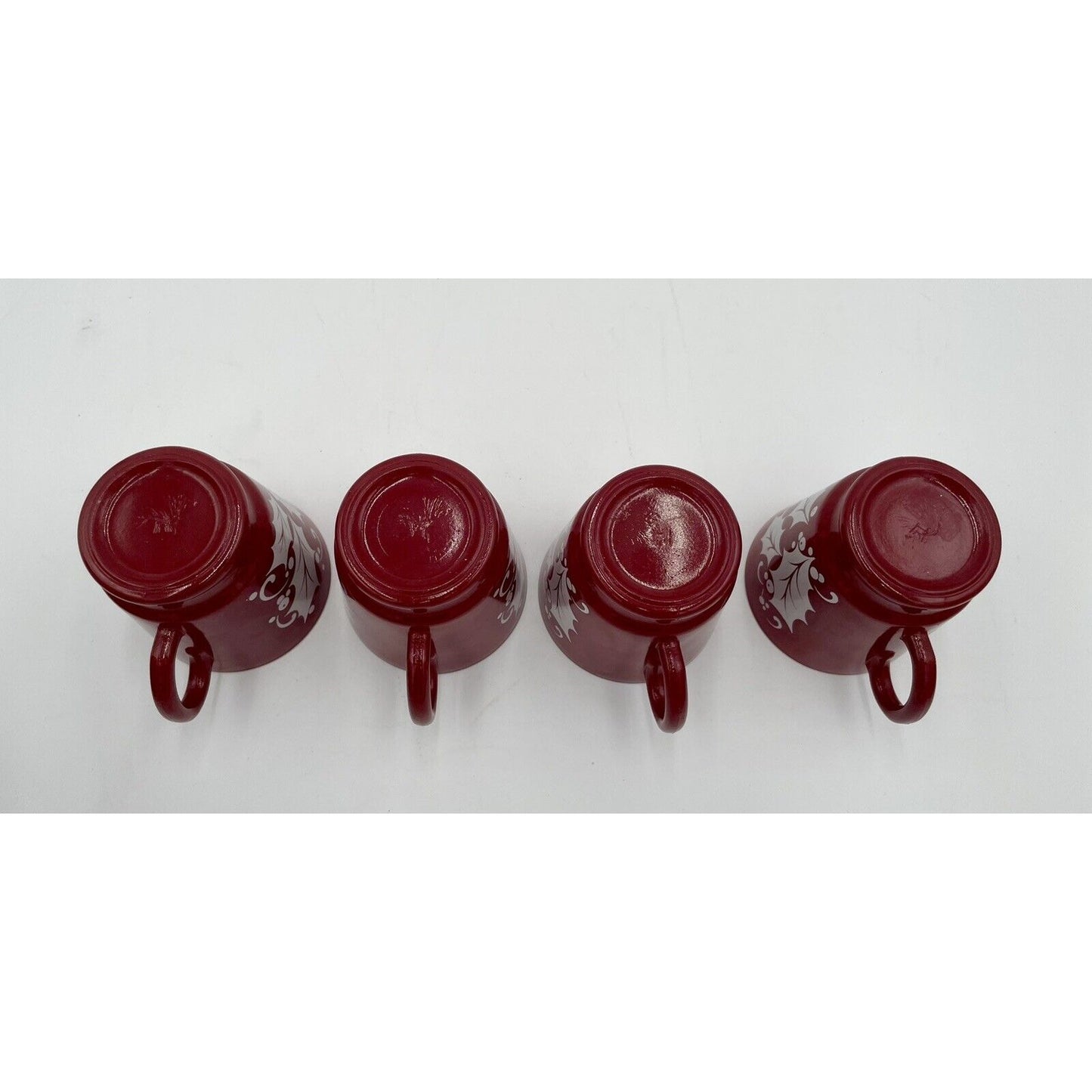1950s Hazel Atlas Tom & Jerry Egg Nog/Punch Glass Set Christmas Cranberry Red-D6 - Vintosh Vintage