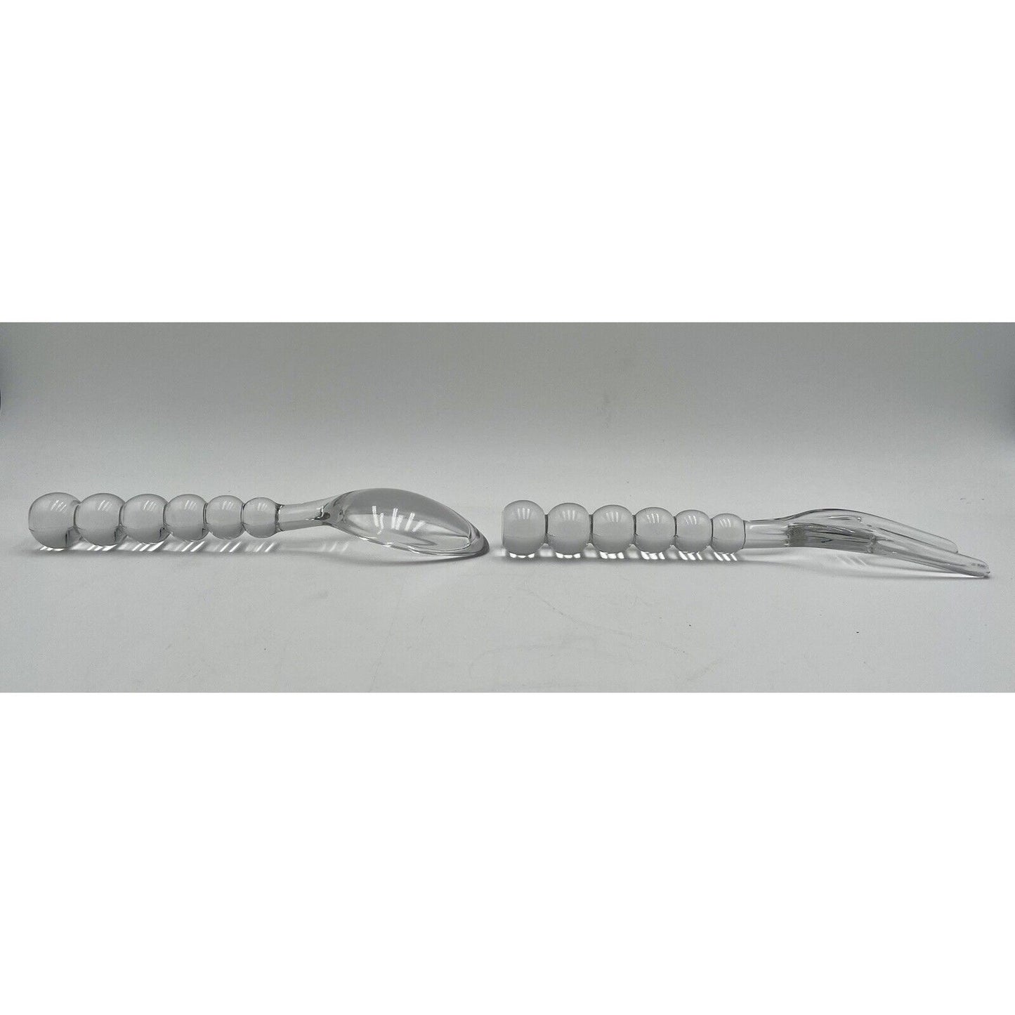 Vintage 1970s Imperial Glass Candlewick Fork & Spoon Salad Serving Set (B2) - Vintosh Vintage