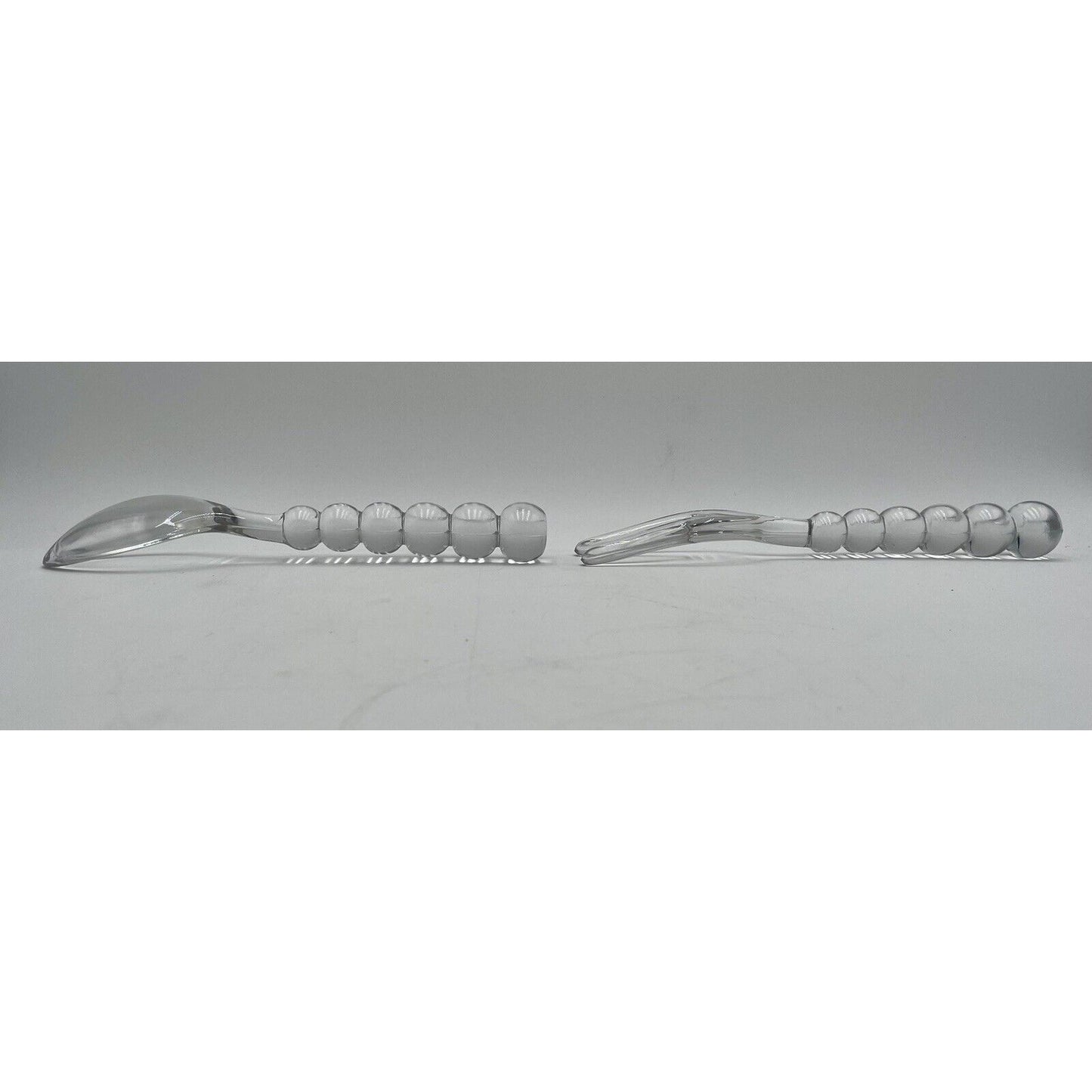 Vintage 1970s Imperial Glass Candlewick Fork & Spoon Salad Serving Set (B2) - Vintosh Vintage