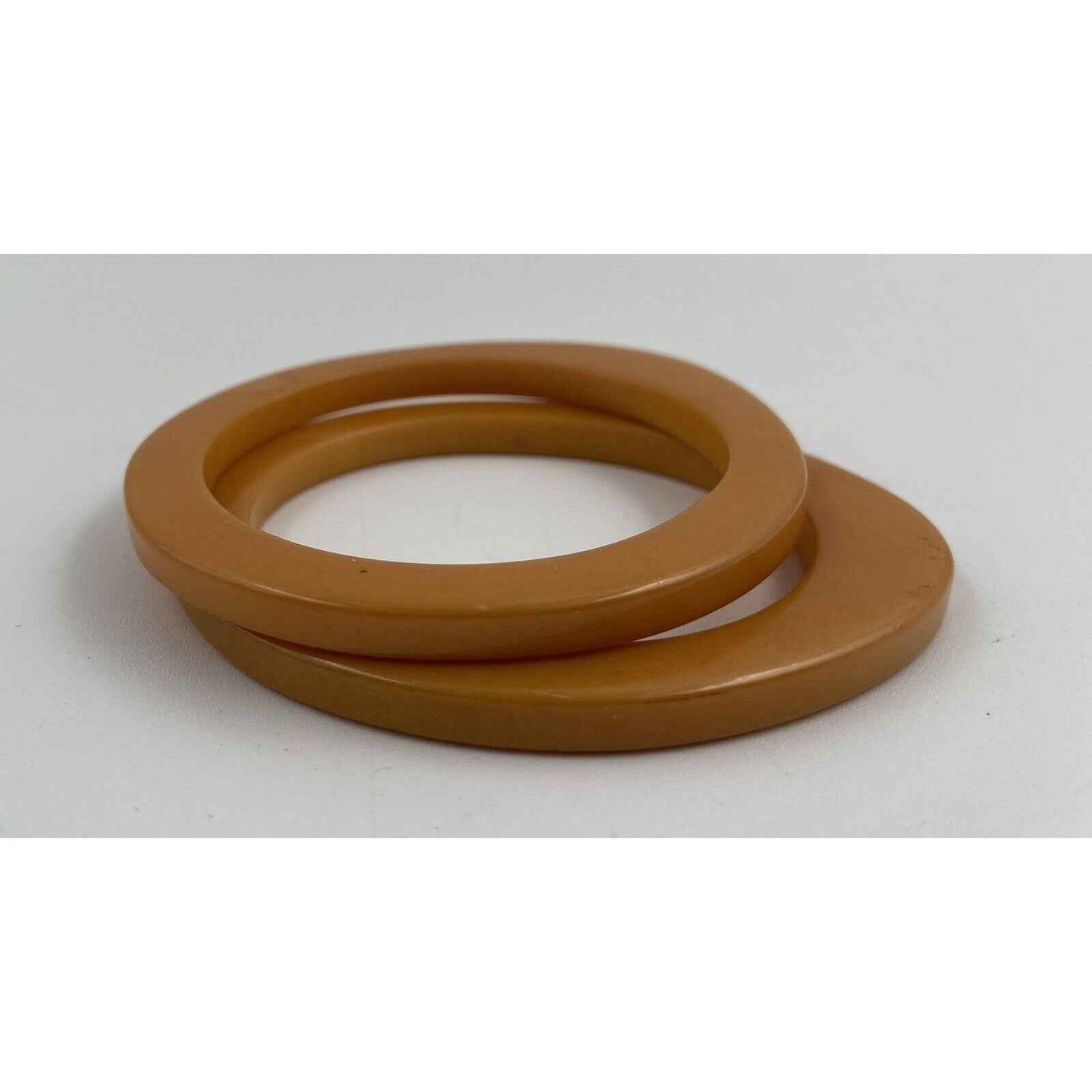 Two ART DECO Oblong Butterscotch Bakelite Bangle Bracelets (D5)