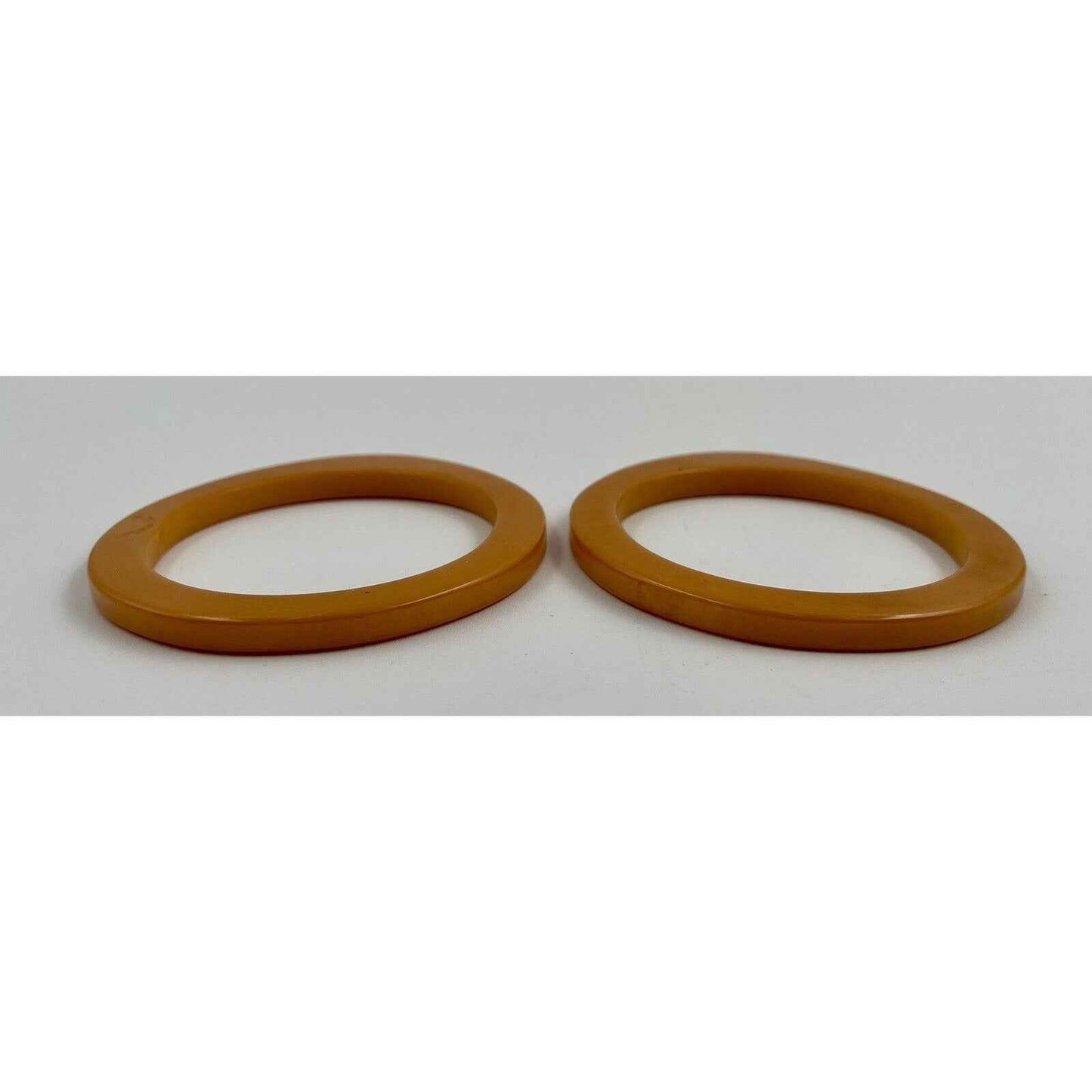 Two ART DECO Oblong Butterscotch Bakelite Bangle Bracelets (D5)