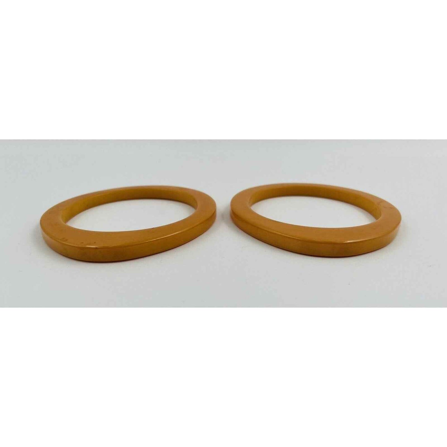Two ART DECO Oblong Butterscotch Bakelite Bangle Bracelets (D5)