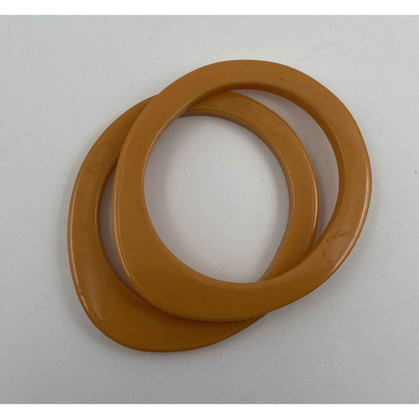 Two ART DECO Oblong Butterscotch Bakelite Bangle Bracelets (D5)