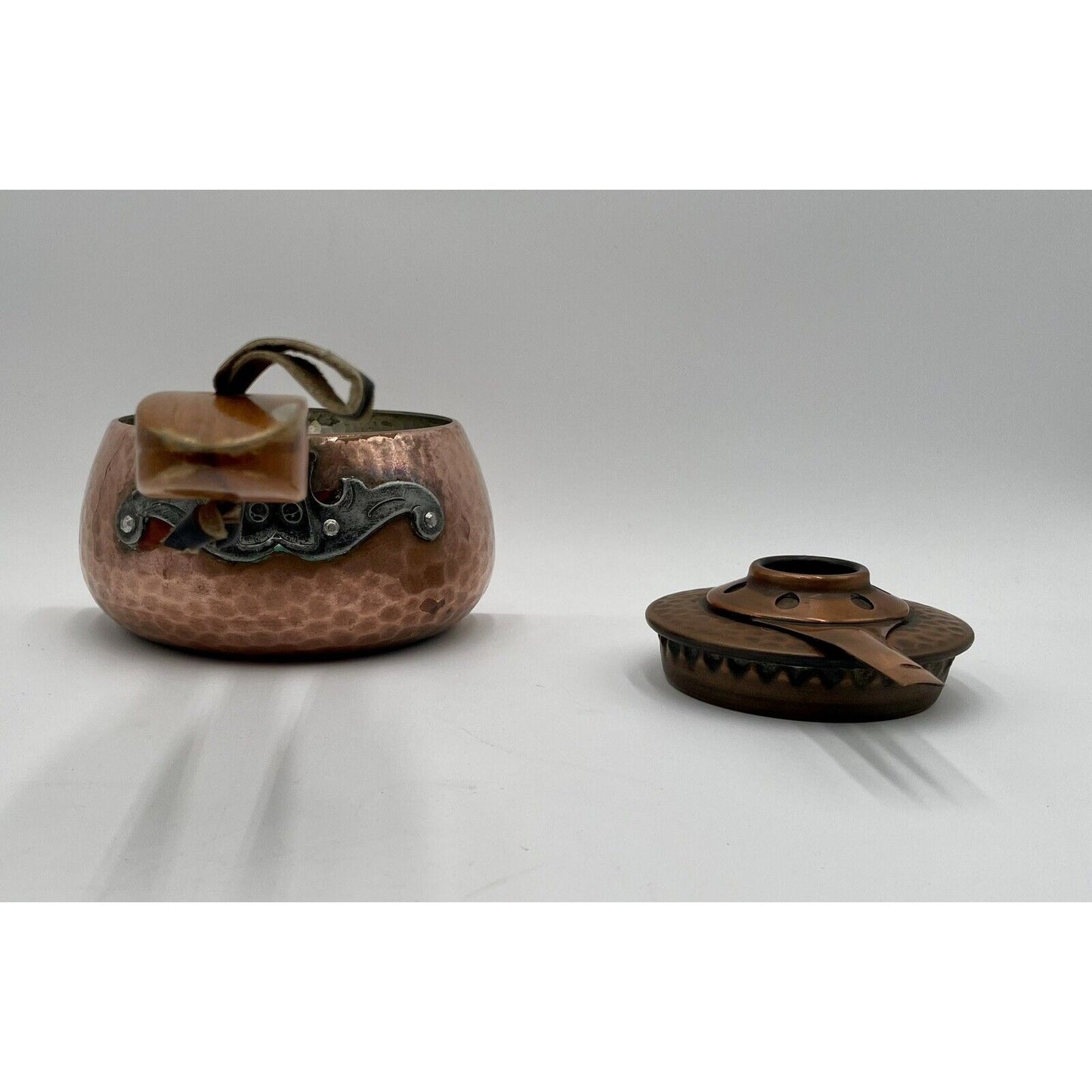 VTG SWISS STOCKLI NETSTAL FONDUE HAMMERED COPPER POT w/ WARMER POT (D8) - Vintosh Vintage