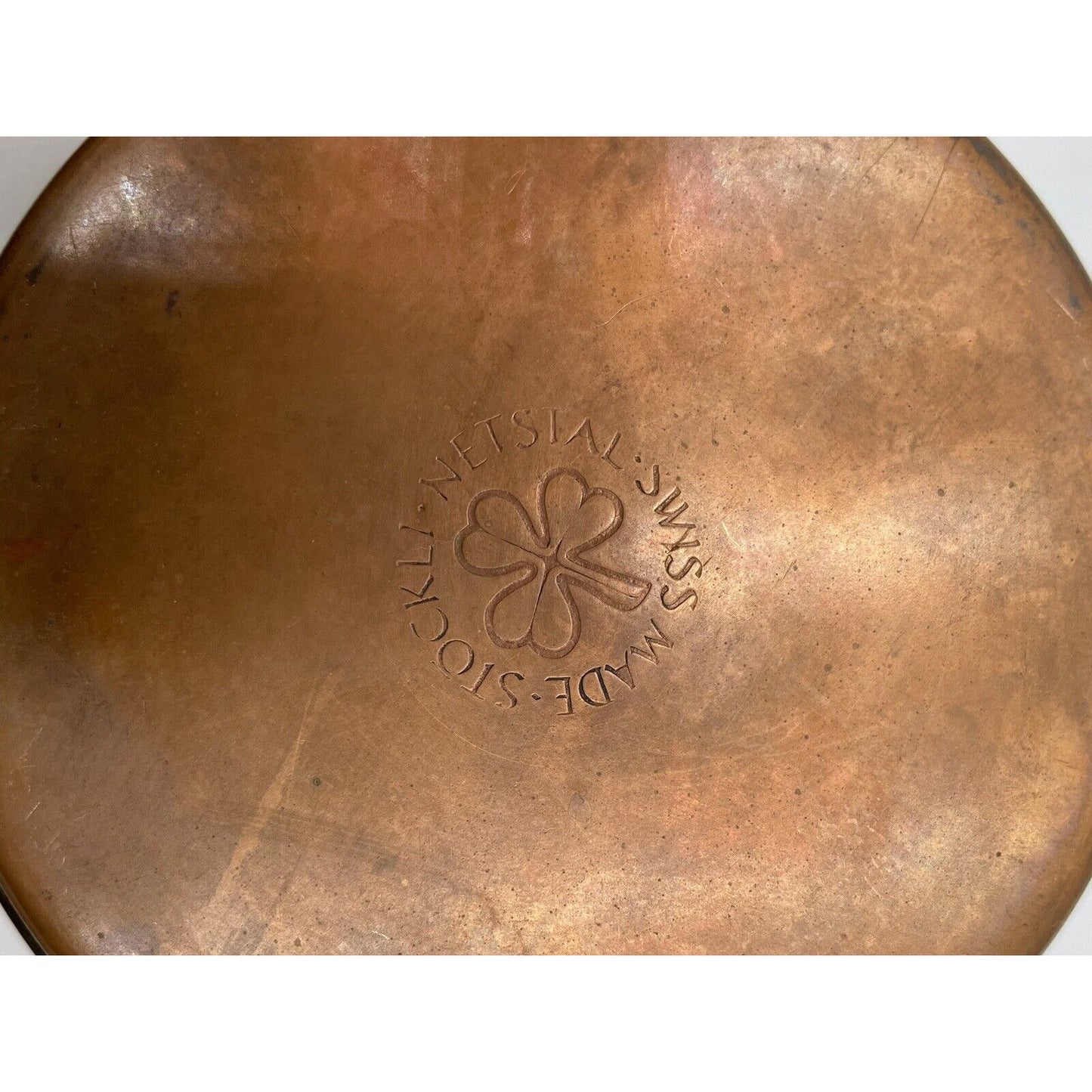 VTG SWISS STOCKLI NETSTAL FONDUE HAMMERED COPPER POT w/ WARMER POT (D8) - Vintosh Vintage