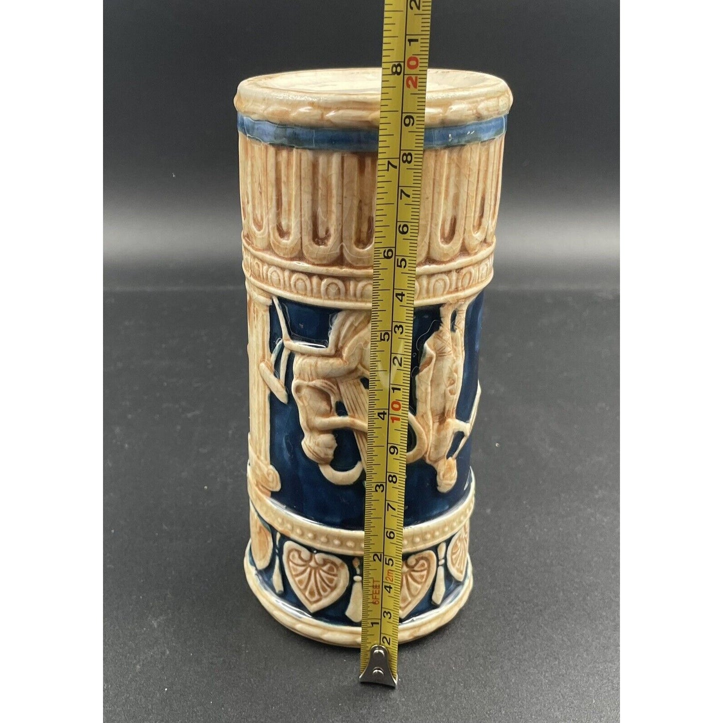 Vintage MARUHON WARE Ceramic Greek Themed Hand Painted Vase - Japan (C7) - Vintosh Vintage