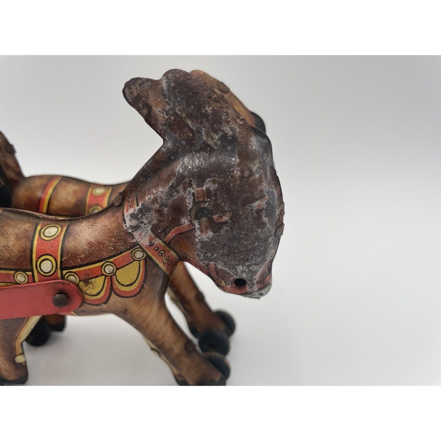 1940s MARX Dual Donkeys W/Cart Windup Tin Toy (B3) - Vintosh Vintage