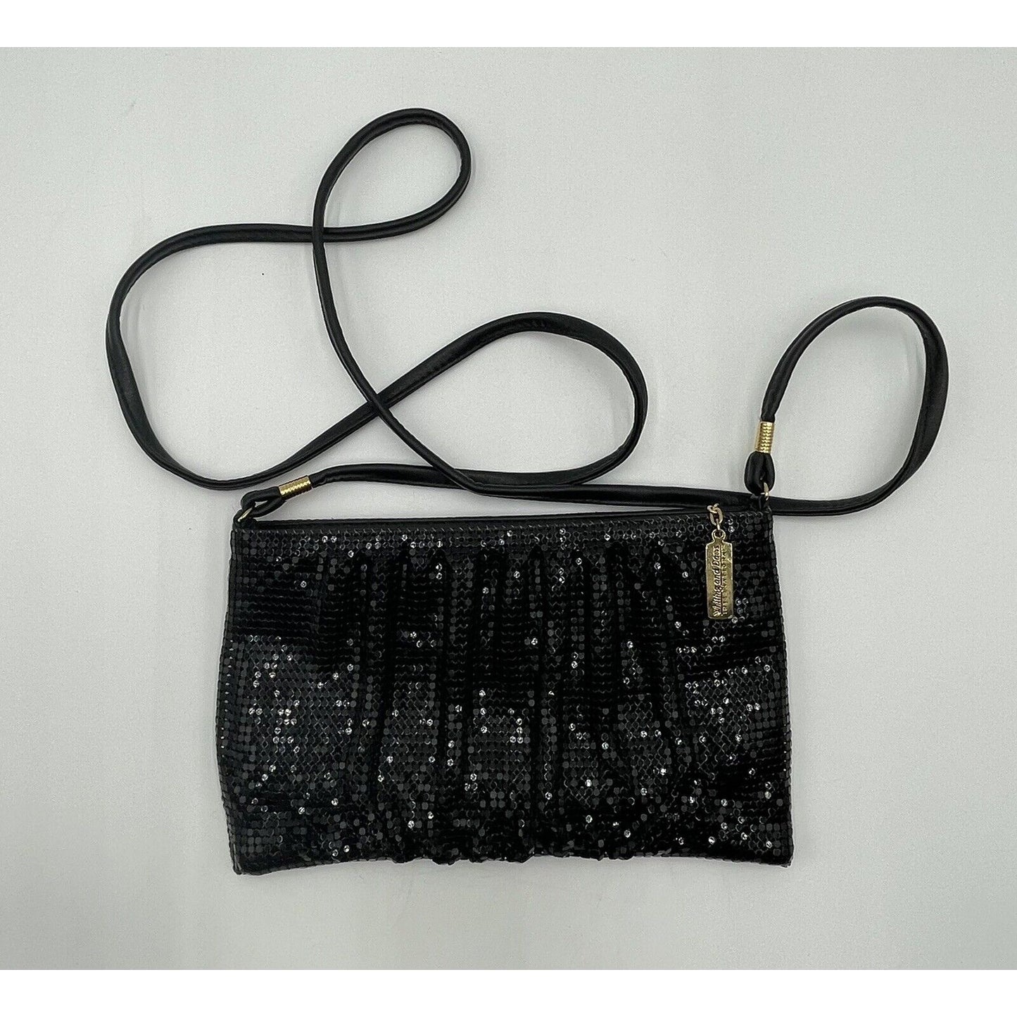 Vintage Whiting & Davis Black Gathered Mesh Evening Handbag (A5) - Vintosh Vintage
