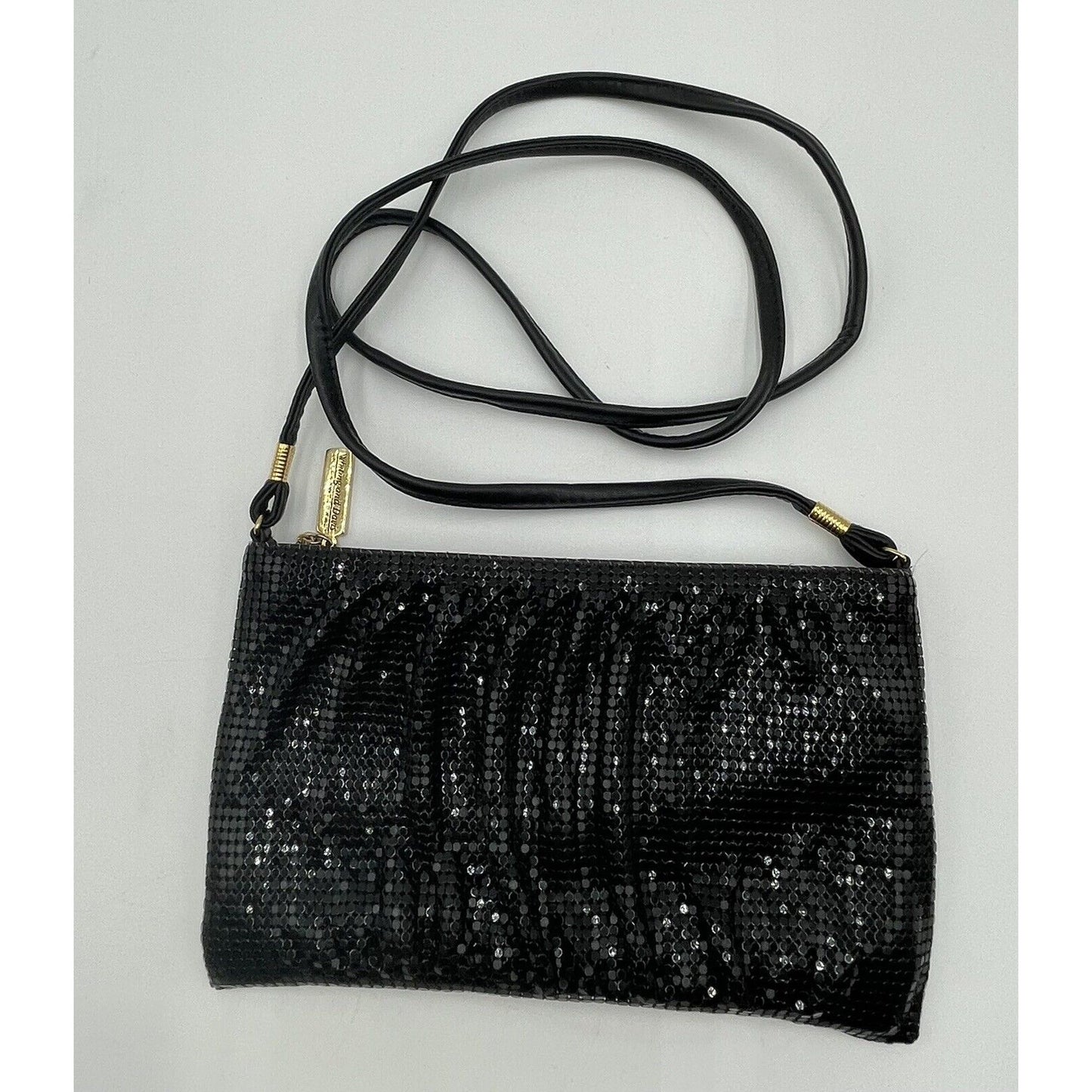 Vintage Whiting & Davis Black Gathered Mesh Evening Handbag (A5) - Vintosh Vintage