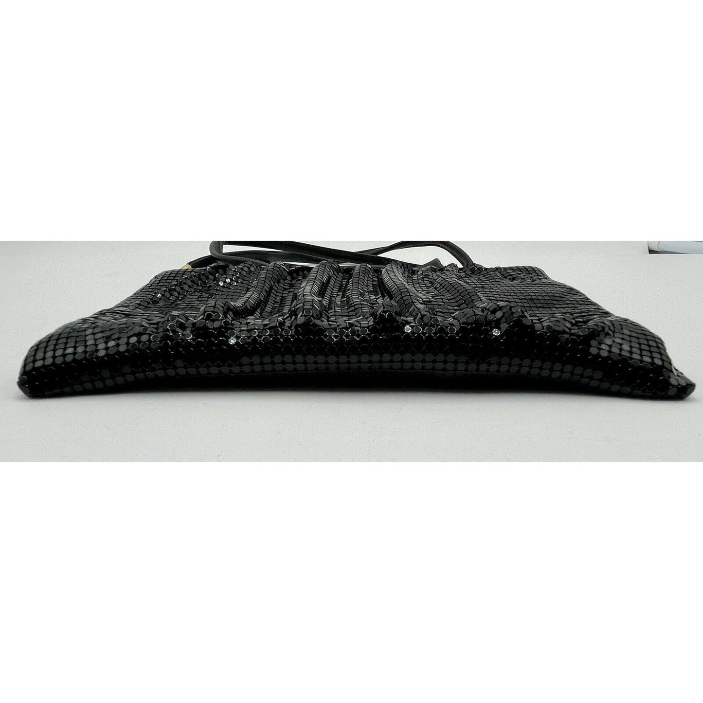 Vintage Whiting & Davis Black Gathered Mesh Evening Handbag (A5) - Vintosh Vintage