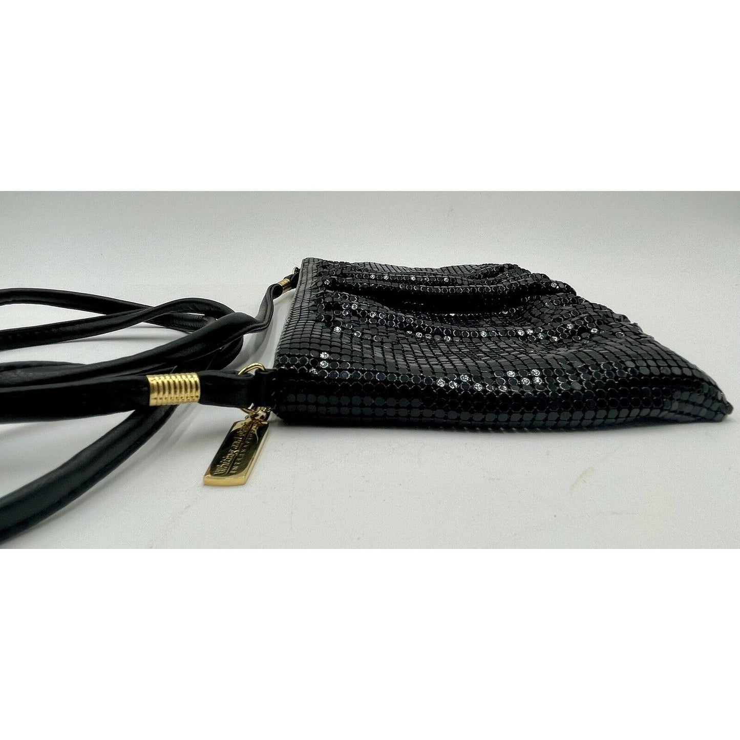 Vintage Whiting & Davis Black Gathered Mesh Evening Handbag (A5) - Vintosh Vintage