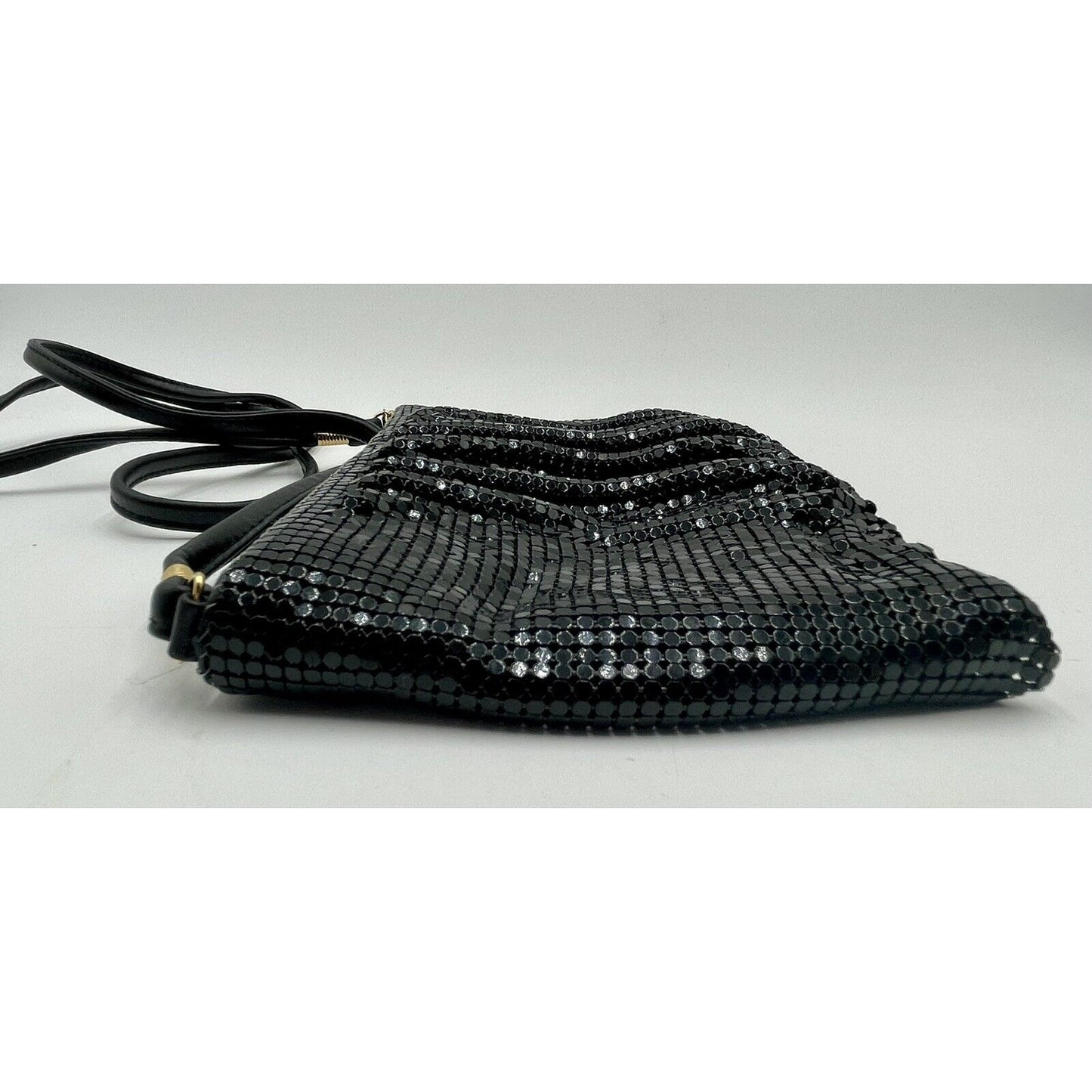 Vintage Whiting & Davis Black Gathered Mesh Evening Handbag (A5) - Vintosh Vintage